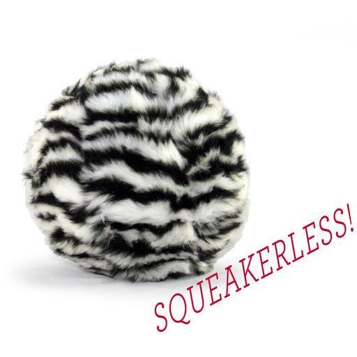 Fluff & Tuff® Dog Toy | Zebra Ball (Squeakerless)
